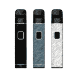 Vape-E-Zigarette in Schwarz, Blau und Silber, mit ergonomischem Design und Display, ideal für Dampfer und Einsteiger.