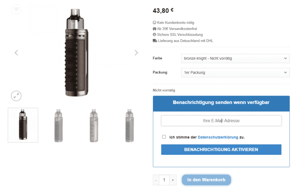 Vape Akku in Bronze Knight Farbe, langlebig und hochwertig, ideal für E-Zigaretten, hervorragende Leistung, stilvolles Design, sicher und zuverlässig.