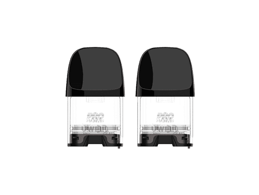 Kraftstempel für elektronische Zigaretten, Set mit zwei schwarzen und transparenten Komponenten, hochwertiges Material, innovatives Design, für präzises Dampfen, kompatibel mit verschiedenen Modellen.