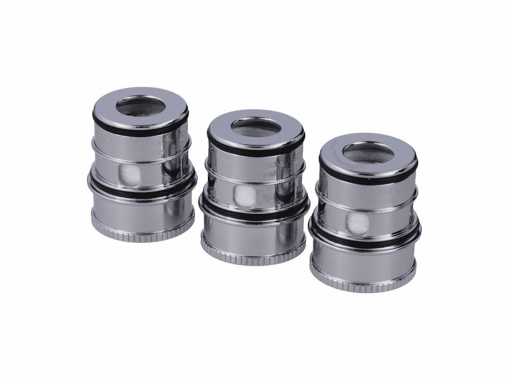 Vapefly Kriemhild Single Mesh 0,2 Ohm Head 1 Stahl drehbare Radkappen für Cityroller in Silber, Set mit drei Stücken, langlebig und rostfrei, passgenau für Kinder- und Erwachsenoller.