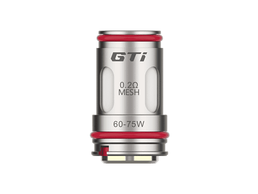 GTL Vaporizer, silver, mit rotem Dichtungsring, für 60-75W Leistung, Mesh-Wick, hochwertiges Vape-Zubehör.