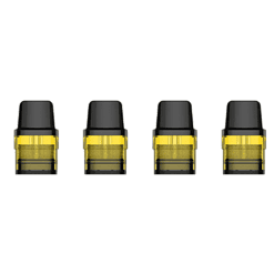 E-Zigaretten-Pods in Gelb und Schwarz, kompatibel mit verschiedenen E-Zigaretten-Modellen.