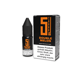 Benutzerdefinierte E-Liquid-Flasche "Double Melon" mit Nikotingehalt und passender Verpackung für E-Zigaretten.
