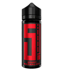 Fruchtbalsam in Flasche, inklusive Produktetikett mit dem Schriftzug "Berry Marmalade" und rotem Design. Hochwertiges E-Liquid für Vaping oder E-Zigaretten.