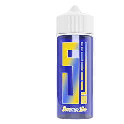 Sliqi Banana Ice E-Liquid Flasche mit blauer Verpackung.