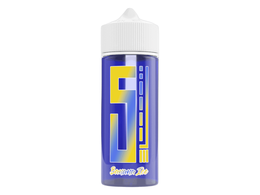 5EL Blue Overdosed Banana Ice 10 ml 1 Sliqi Banana Ice E-Liquid Flasche mit blauer Verpackung.