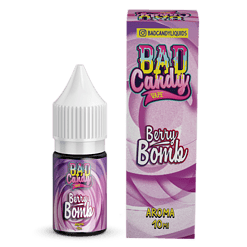 Aroma Bad Candy Berry Bomb in 10 ml Flasche mit passender Verpackung, sommerlicher Fruchtgeschmack, Vape E-Liquid, für E-Zigaretten.