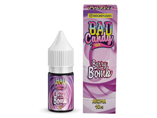 Aroma Bad Candy Berry Bomb in 10 ml Flasche mit passender Verpackung, sommerlicher Fruchtgeschmack, Vape E-Liquid, für E-Zigaretten.