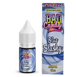 Leere Flasche mit blauer Slush-Einstellung und Verpackung für BAD Candy Vape Blue Slushy, 10 ml, aromatischer E-Liquid-Duft für Dampfer.