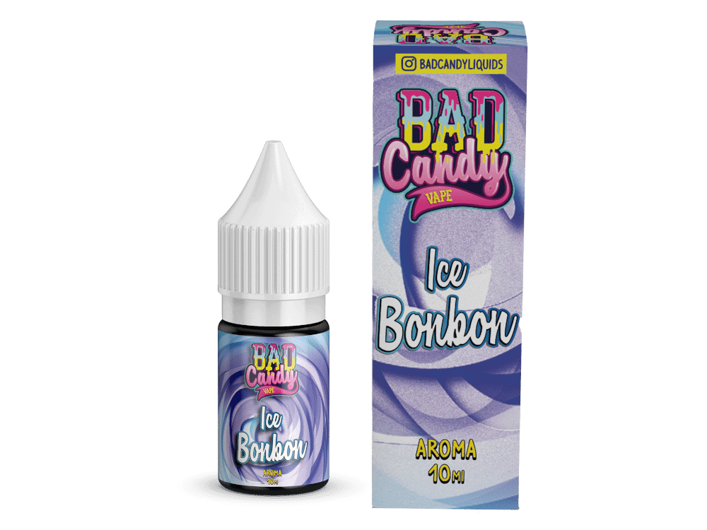 Bad Candy Liquids Ice Bonbon Aroma 10 ml 1 Kleines Fläschchen mit Ice Bonbon Aroma in lila und weiß, passend zum Vape-Produkt mit auffälligem Design.