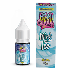 Fruchtiges Menthol-Aroma in 10 ml Flasche, ideal für E-Zigaretten, mit neutralem Design und prominentem Bad Candy Logo.