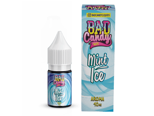 Fruchtiges Menthol-Aroma in 10 ml Flasche, ideal für E-Zigaretten, mit neutralem Design und prominentem Bad Candy Logo.