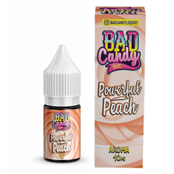 Aroma 10 ml Bad Candy Powerful Peach, E-Liquid, Vape, Liquid, Cannabis, Do It Yourself, Electronic Cigarette, Dampfware, Geschmack, Frucht, Peach, Sommer, Süß, Frisch, Vape Liquid, E-Smoke, Vape Juice, Aromatisiertes Liquid, Dampfen, Genuss.