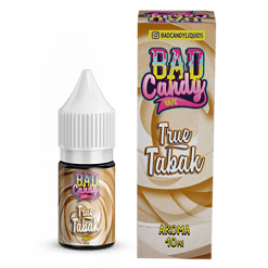 Süßer, cremiger Tabak-Aroma im Fläschchen mit buntem Bad Candy-Design.
