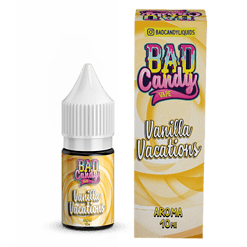 Duftendes Vanille-Vacation-Aroma im E-Liquid Fläschchen, ideal für Vape-Fans, in praktischer 10 ml Dose, perfekt für eine angenehme Vanille-Note beim Dampfen.