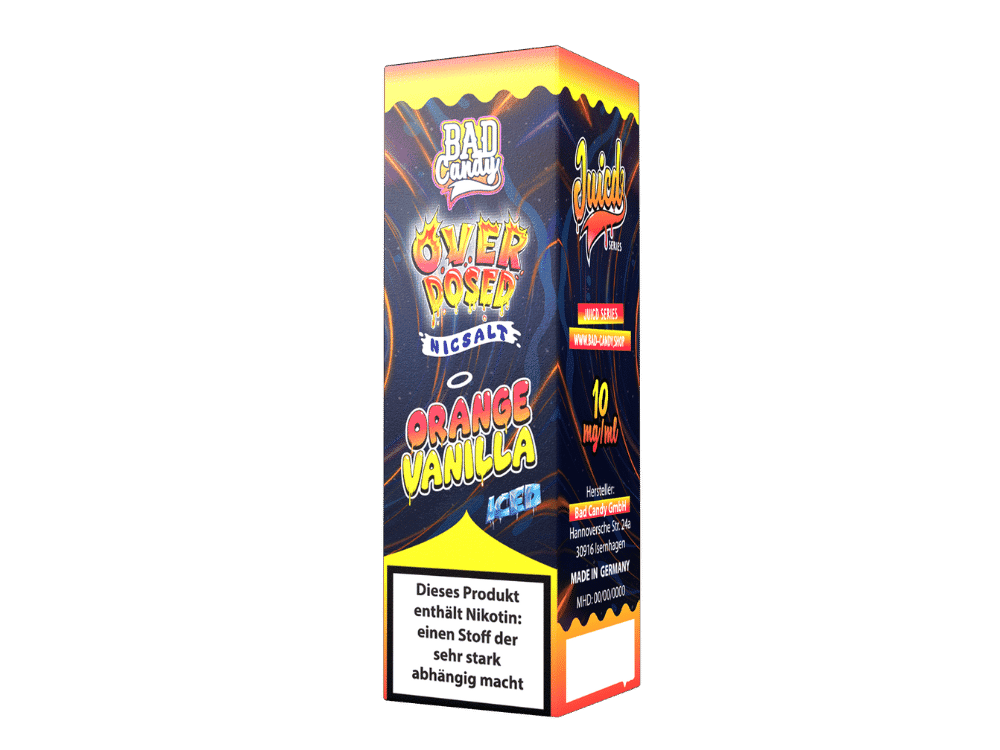 Bad Candy Liquids - Juicd - Orange Vanilla Nikotinsalz Liquid 1 Geschmacksrichtung Orange Vanille, ICE (gefroren), Nikotinfrei, 10ml.