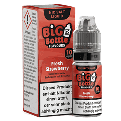 Erfrischender BIG Bottle Nic Salt Liquid Geschmack: Frische Erdbeere, 10 mg/ml Nikotin, 10 ml Flasche.