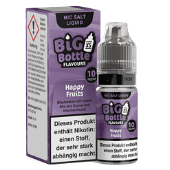 Likörem Glas Flasche, Big Bottle Nic Salt Liquid, Happy Fruits Geschmack, 10 ml, Blaubeeren und Drachenfrucht, für E-Zigaretten, nikotinhaltig, aromatisiert, Vape-Zubehör.