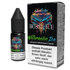 BOSS JOICE Wassermelon Ice Nikotinsalz-Liquid, 20 mg/ml, in Flasche und Packung.