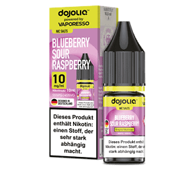 Dojolic Blueberry Sour Raspberry Nikotinsalz Liquid, 10 ml, für E-Zigaretten, mit 10 mg/ml Nikotin, entwickelt in Deutschland, aromatischer Fruchtgeschmack, ideal für intensiven Dampfergenuss.