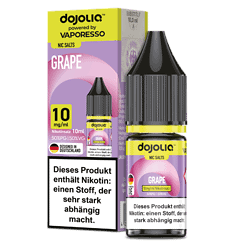 Vape-Flüssigkeit Doljolica Grape in 10 ml Flasche, mit 10mg/ml Nikotin, für E-Zigaretten, in Deutschland hergestellt.