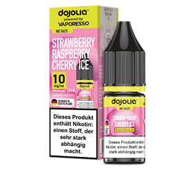 Aromatisiertes E-Liquid für Vape, Duft: Erdbeere, Himbeere, Kirsche, 10 ml, 10 mg/ml Nikotin, deutsche Produktion, starke Abhängigkeit, ideal für Dampfer, süßer Fruchtgeschmack, Vape Zubehör, mischbar, Geschmackserlebnis.