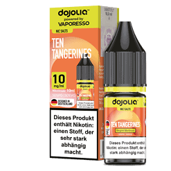 Ten Tangerines Nikotinsalz E-Liquid 10ml für E-Zigaretten, intensiver Orange-Geschmack, 10mg/ml Nikotin, Made in Deutschland.