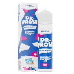 Fruchtromantischer E-Zigaretten-Aroma Dr. Frost Arctic Edition Blueberry Raspberry Ice, 10ml Flasche, Cool Genuss.
