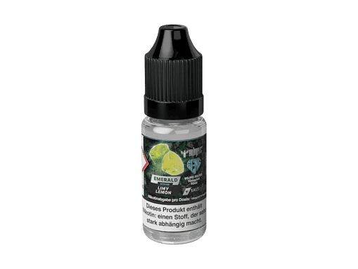 E-Liquid Flasche mit Limy Lemon Geschmack, für E-Zigaretten, 10ml, Nikotinfrei, aromatisiert, für dampfen, mit grüner Zitrone Motive, in transparenter Flasche, ideal für Vaping, LETZ GO.