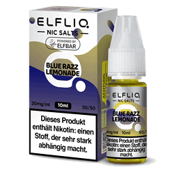 ELFLIQ NIC SALTS Blue Razz Lemonade E-Liquid, 10ml, Nikotinstärke 20mg/ml, ideal für E-Zigaretten, aromatischer Geschmack, hochwertige Qualität, für Dampfer geeignet.