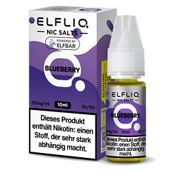 ELFLIQ Blueberry Nikotinsalz, 10ml Flasche, 20mg/ml, durch vape frei vernebelt, inklusive Originalverpackung, perfekt für Dampfer.