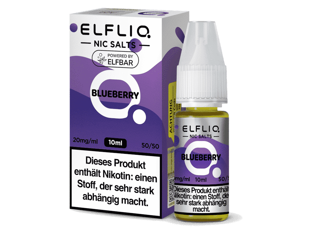 ELFLIQ - Blueberry - Nikotinsalz Liquid 1 ELFLIQ Blueberry Nikotinsalz, 10ml Flasche, 20mg/ml, durch vape frei vernebelt, inklusive Originalverpackung, perfekt für Dampfer.