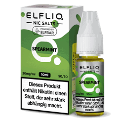 Elfli Nic Salts Spearmint E-Liquid 10ml - Erfrischender Mintgeschmack, high Nikotin-Konzentration, ideal für E-Zigaretten, praktische Tropfflasche, für intensive Geschmackserlebnisse.