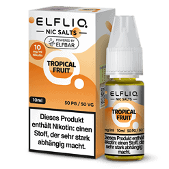 E-Liquid ELFLIQ Nic Salts Tropical Fruit, 10ml, Nikotin 10 mg/ml, für E-Zigaretten, flavored Vape Liquid, im ansprechenden Design, perfect für Aromalieferung und Genuss.
