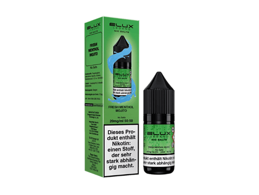 FRESH Menthol Mojito Nikotinsalz, 20mg/ml, 10ml Flasche, für E-Zigaretten, erfrischender Mintgeschmack, ohne Süßstoffe.