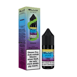 Bunte E-Liquid Flasche und Verpackung für E-Zigaretten, Rainbow-Design, 20mg/ml Nikotin, 50/50 Mischung.