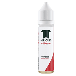 Erdbeer Liquid Flasche mit Düse, elfiQUUID Marke, für E-Zigaretten, 10ml.