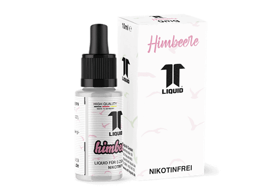 Flüssigkeit für E-Zigaretten, Himbeere Geschmack, Liquid in Flasche mit Tropfer, Nikotinfrei, hochwertiges Produkt aus Deutschland.