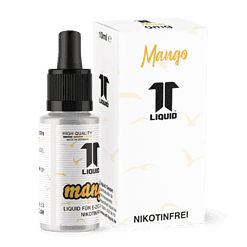Likör Liquid Mango, 10ml E-Zigarette Aroma, nikotinfrei, in praktischer Flasche mit Pipette. Hochwertige Geschmacksrichtung für Dampfer. Perfekt für eine fruchtige Mango-Note.