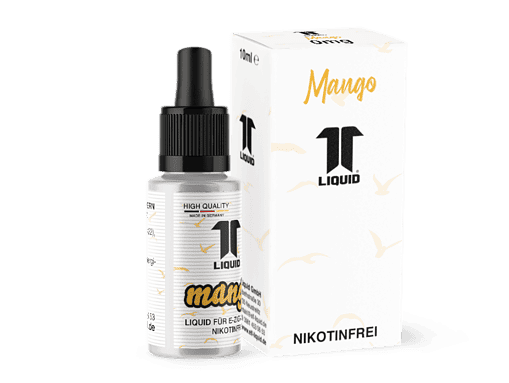 Likör Liquid Mango, 10ml E-Zigarette Aroma, nikotinfrei, in praktischer Flasche mit Pipette. Hochwertige Geschmacksrichtung für Dampfer. Perfekt für eine fruchtige Mango-Note.