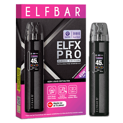 ELFBAR ELF-X PRO Classic Edition Vape Pod Starter Kit, kabelloser, wiederverwendbarer Verdampfer, großer Farbdisplay, leistungsstarker Akku, 45W, ohne Flüssigkeit, für Erwachsene ab 18 Jahren.