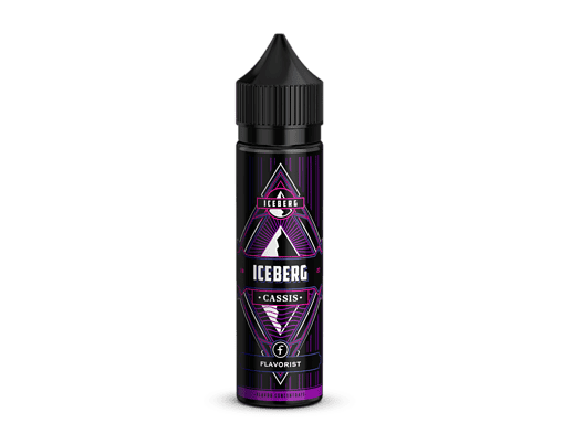 Kühles Iceberg Cassis Liquid in auffälliger Verpackung für E-Zigaretten, intensiver Geschmack, ideal für Dampfer mit Geschmack für Frucht- und Beerenaromen.