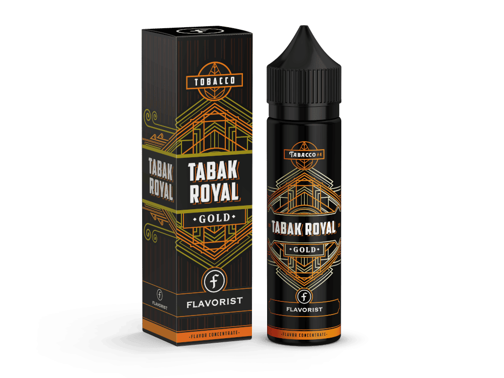 Flavorist - Aroma Tabak Royal - Gold 10ml 1 Dampf- und Liquids-Konzentrate, Tabak Royal Gold, aromatisierter Tabakgeschmack in einer praktischen Flasche.