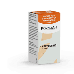 Aroma für E-Zigaretten, nikotinfrei, Cappuccino Geschmack, 10 ml Flasche.