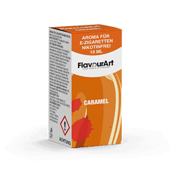 Aroma für E-Zigaretten Nikotinfrei 10 ml in Geschmack Karamell, FlavourArt, hochwertiges Liquid ohne Nikotin, ideal für Vape und E-Shisha, geschmacksintensiv und nikotinfrei.