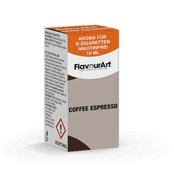 Aroma für E-Zigaretten, nikotinfrei, 10 ml Flavored Art, Kaffee Espresso, aromatisches E-Liquid ohne Nikotin, für Dampfer, kräftiger Kaffeegeschmack, perfekte E-Zigarette, Liquids, E-Liquid, Vape Zubehör.