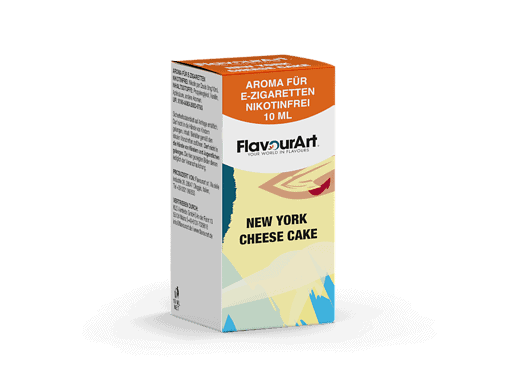 Aroma für E-Zigaretten nikotinfrei, 10ml, Flüssigkeit mit Geschmack nach New York Cheese Cake, für Dampfer, ohne Nikotin, FlavourArt.
