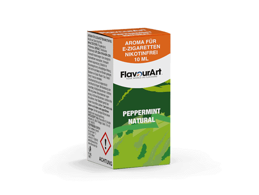 Aroma für E-Zigaretten Nikotinfrei, 10 ml, Pfefferminz Geschmack, natürliches Aroma, Flavour für E-Dampf, belebende Minznote.