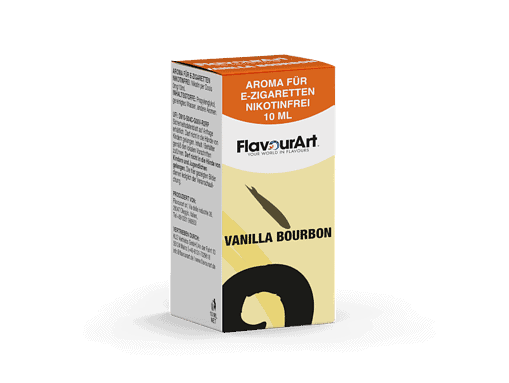 Aroma für E-Zigaretten, nikotinfrei, Vanille Bourbon, 10 ml, FlavourArt, handliche Verpackung, intensives Vanille Aroma, ideal für E-Shisha, Vape, E-Zigaretten Zubehör, Genuss- und Rauch-Alternativen.
