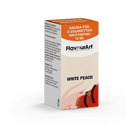 Aroma für E-Zigaretten ohne Nikotin, 10ml Flasche, White Peach Geschmack, FlavourArt Marke.